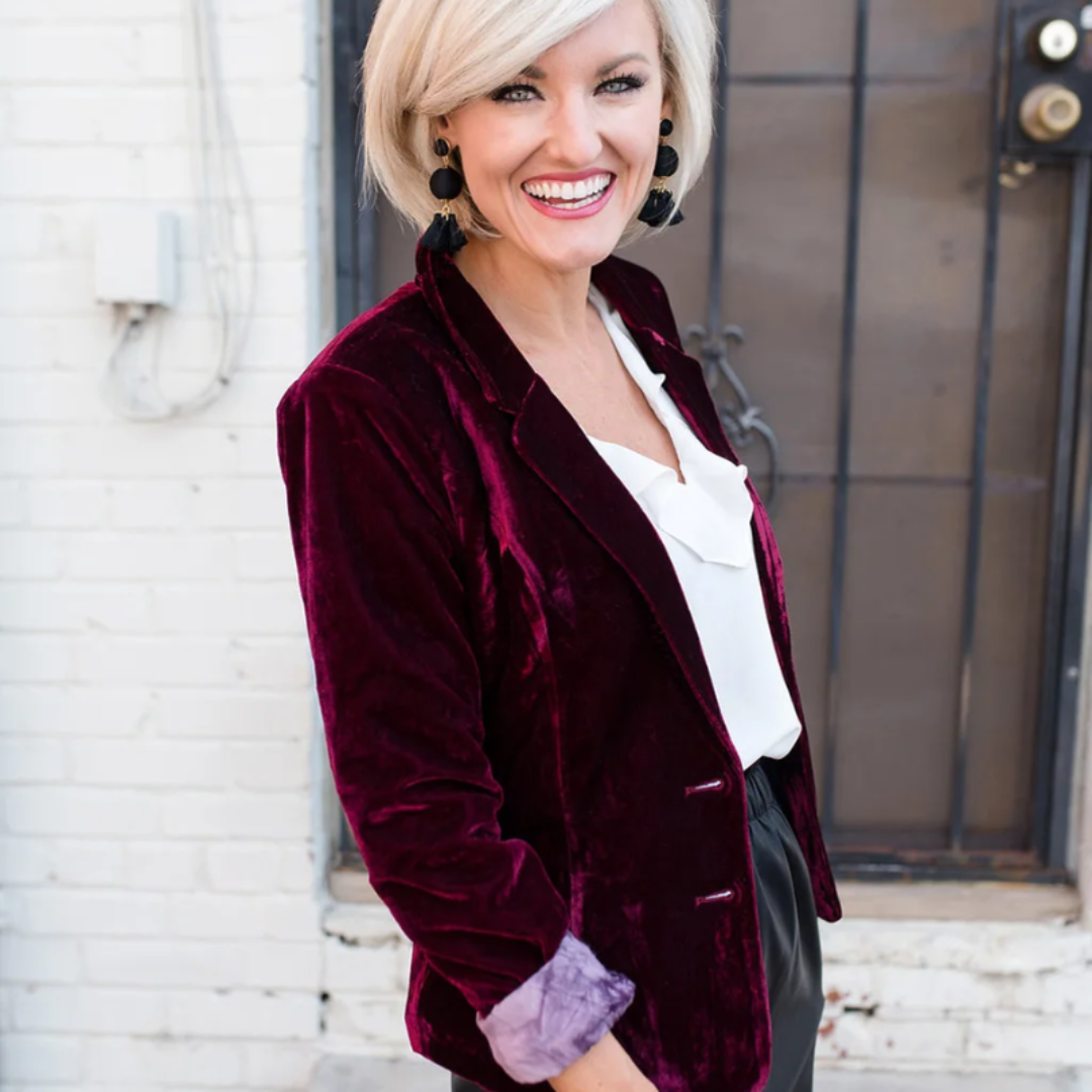 Nora - Blazer femme velours