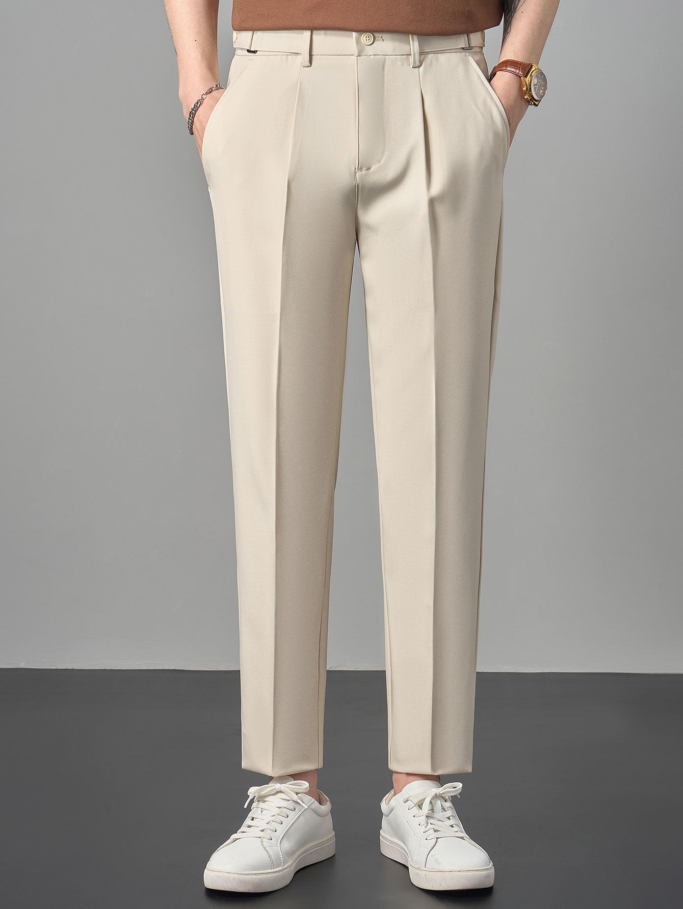 Pantalon Fuselé Élégant à Taille Mi-Haute