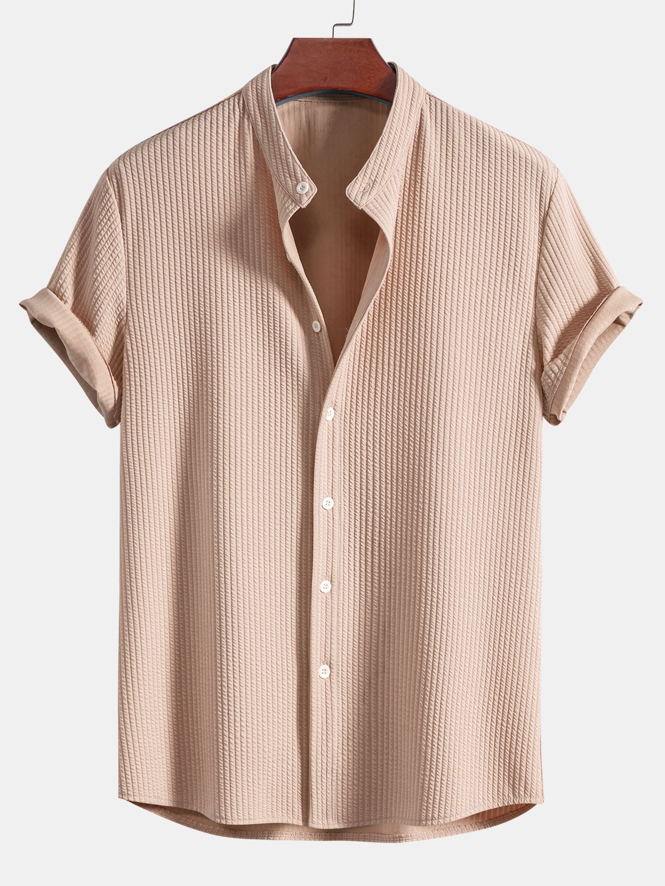 James | Chemise Muscle Fit avec col montant côtelé