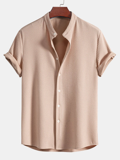 James | Chemise Muscle Fit avec col montant côtelé