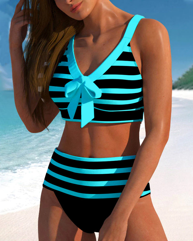 Calypso™ | Bikini taille haute à rayures