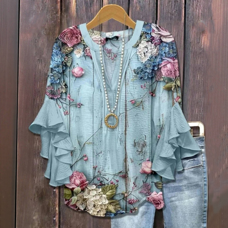 Blouse d'été "Fête de jardin" – Élégante & estivale
