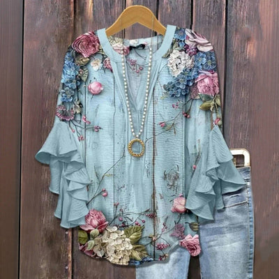 Blouse d'été "Fête de jardin" – Élégante & estivale