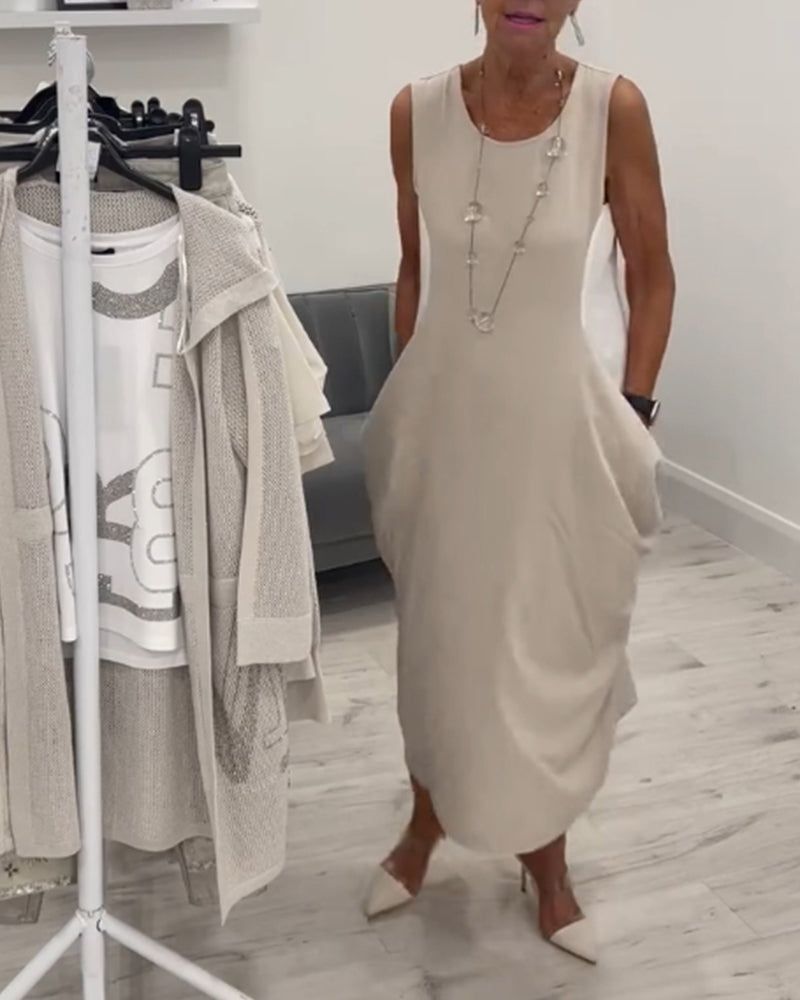 LELIE - ROBE SANS MANCHES ÉLÉGANTE ET TENDANCE