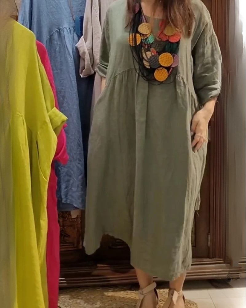 MANDIRA – Robe en Coton et Lin