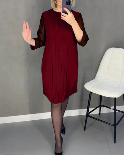 Elize™ | Robe plissée en tissu tricoté