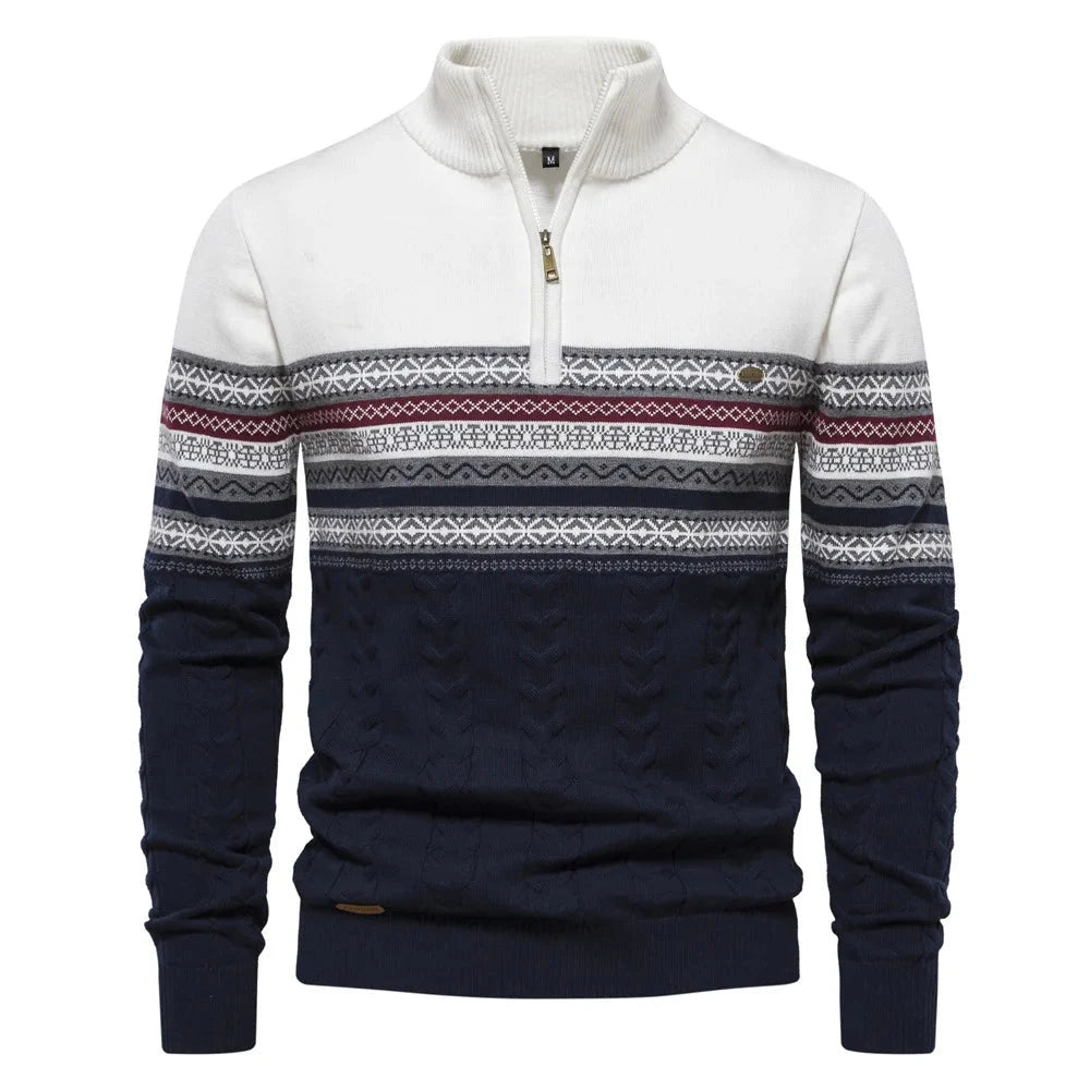 JASPE | Pull demi-zippé Fair Isle