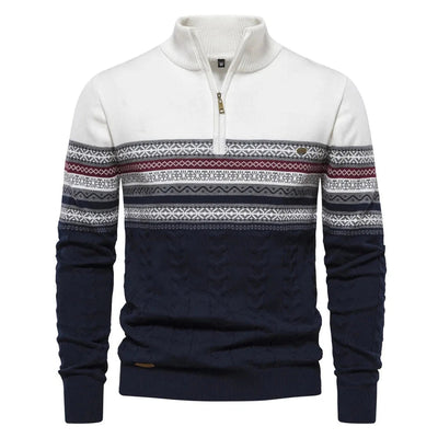 JASPE | Pull demi-zippé Fair Isle