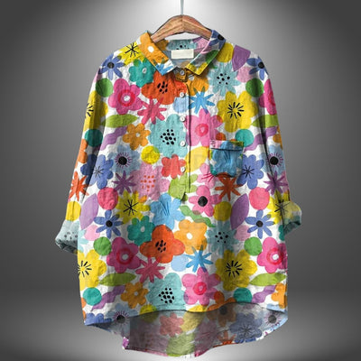 Chemise fleurie artisanale pour femme