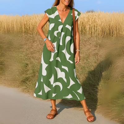 Morgane™ | Robe maxi avec impression artistique