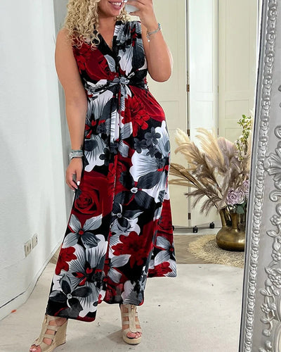 SASHA – ROBE LONGUE ÉLÉGANTE À IMPRIMÉ FLORAL