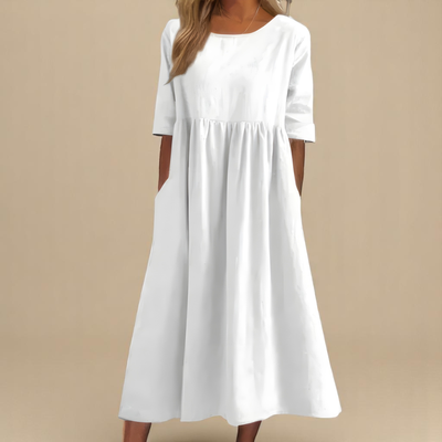 Morgane™ | Robe avec jupe midi et silhouette flatteuse
