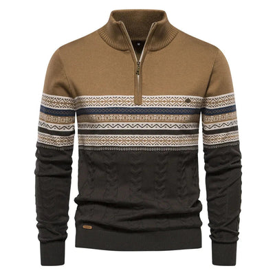 JASPE | Pull demi-zippé Fair Isle