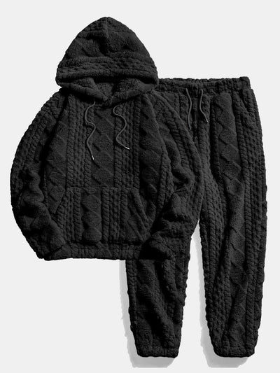 Sweat à capuche et pantalon de jogging en jacquard géométrique