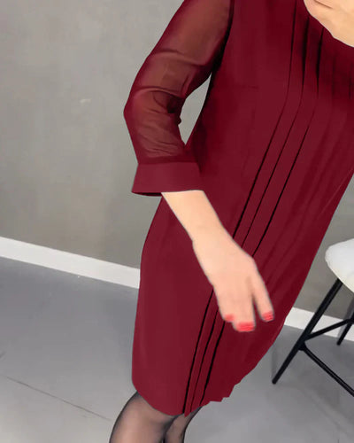 Elize™ | Robe plissée en tissu tricoté