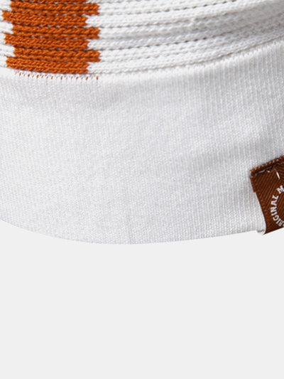 Ensemble Polo Rayé en Maille à Col en V & Short Chino en Coton