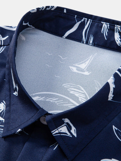 Ensemble Tropical : Chemise Palmiers & Short de Bain à Cordon