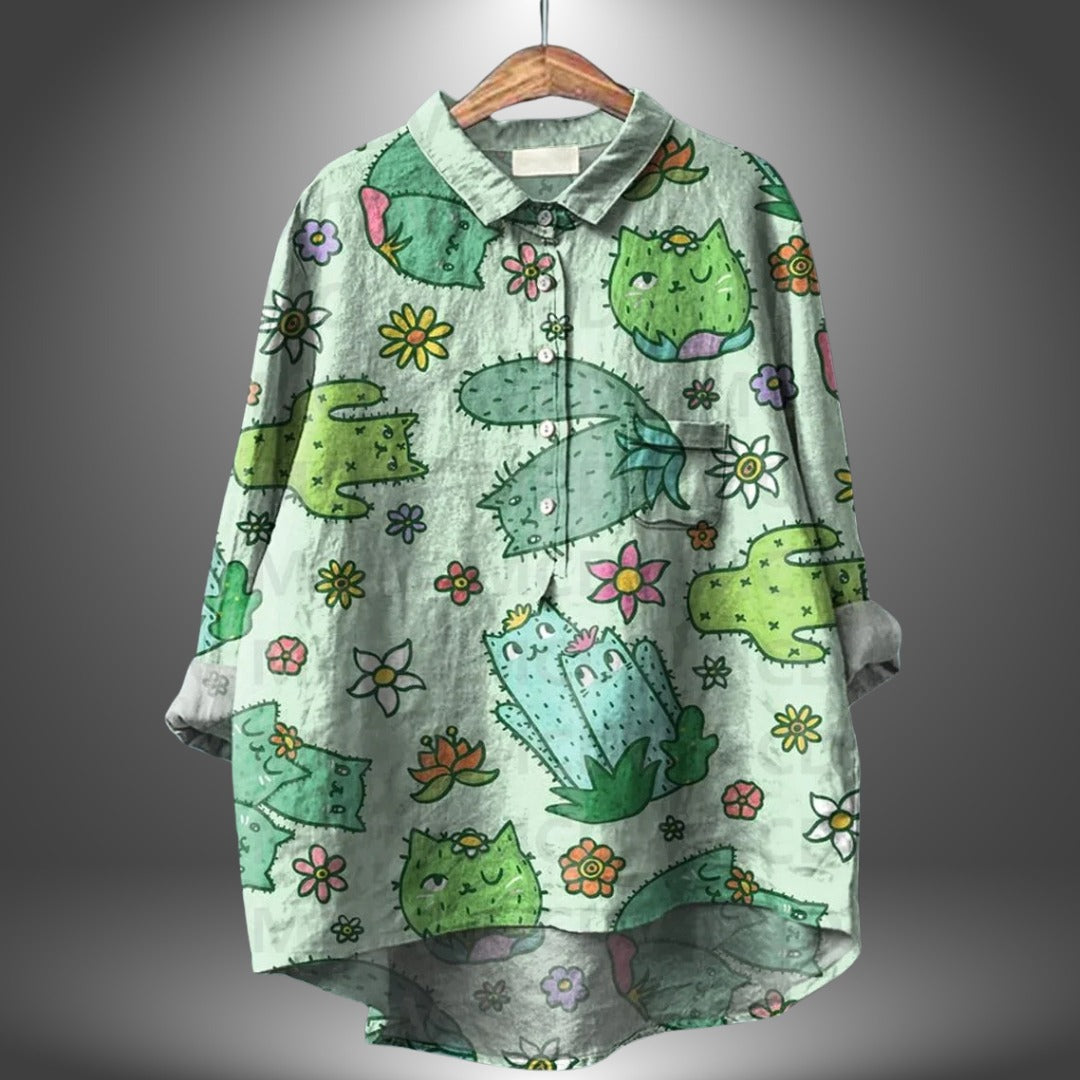 Chemise fleurie artisanale pour femme