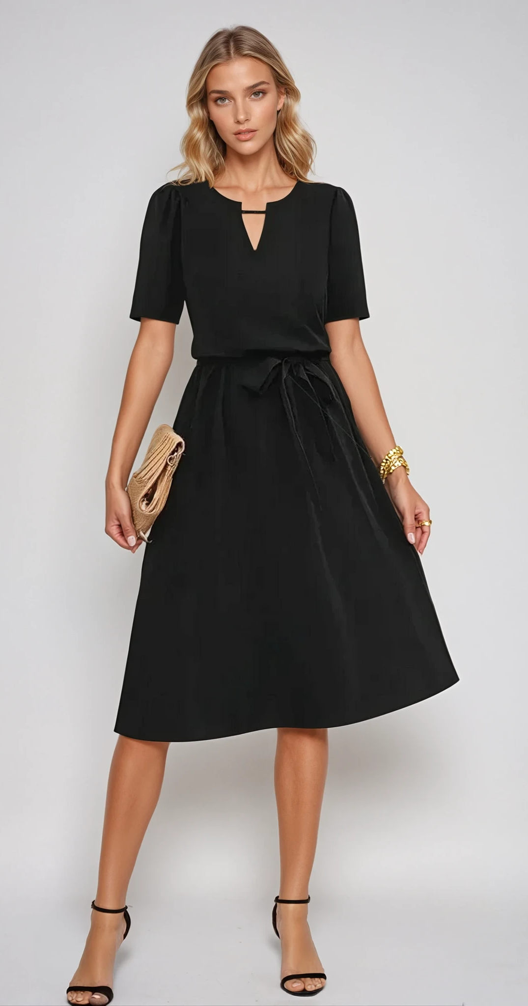 Océane - Robe D'Été Avec Détails De Nœuds Et Encolure Notch