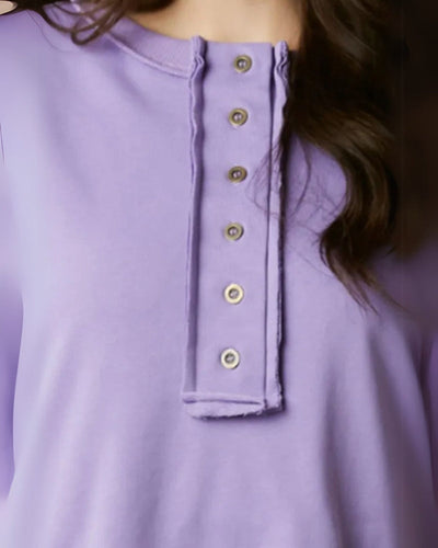 LAREI - SWEATSHIRT À PAILLETTES AVEC BOUTONNAGE PARTIEL
