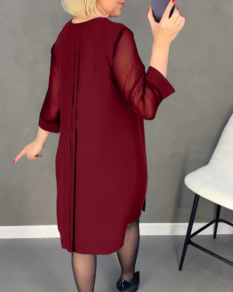 Elize™ | Robe plissée en tissu tricoté