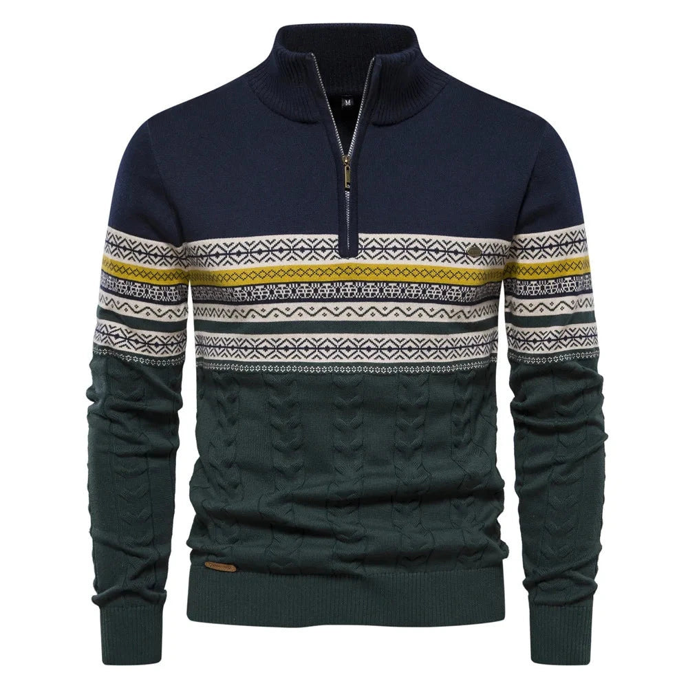JASPE | Pull demi-zippé Fair Isle