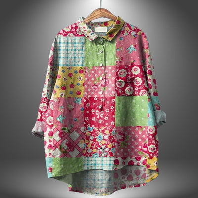 Chemise fleurie artisanale pour femme