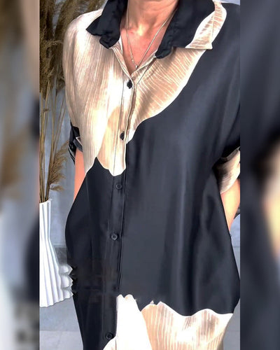 Robe Tempérament Boutonné Mode Chemise