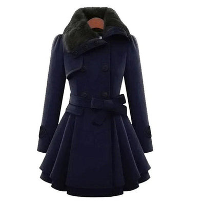 YÉNA | Trench chic avec fourrure vegan