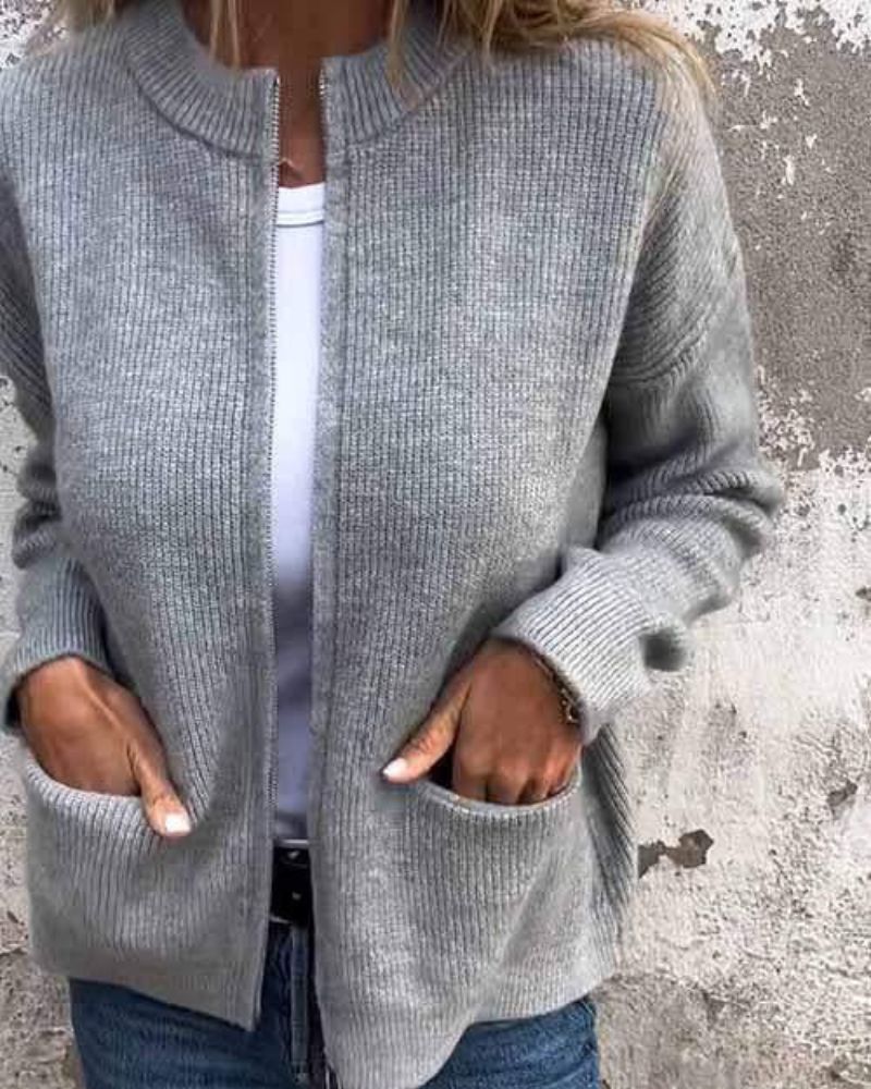 ERA - Cardigan en coton à fermeture éclair