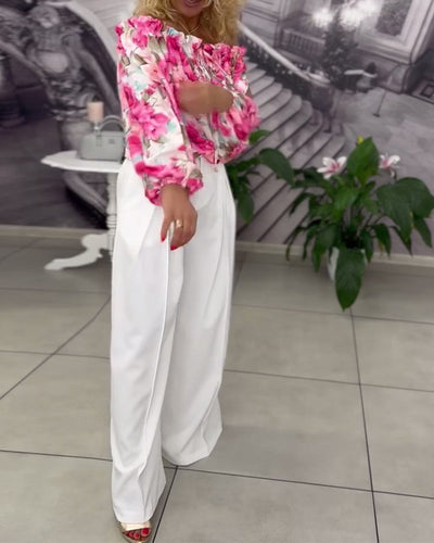 Blouse Sexy Off-Shoulder Imprimée