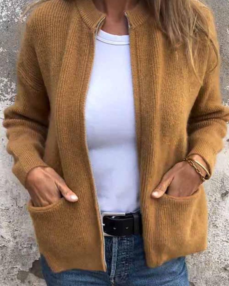 ERA - Cardigan en coton à fermeture éclair