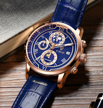 Montre Chronographe Premium en Cuir