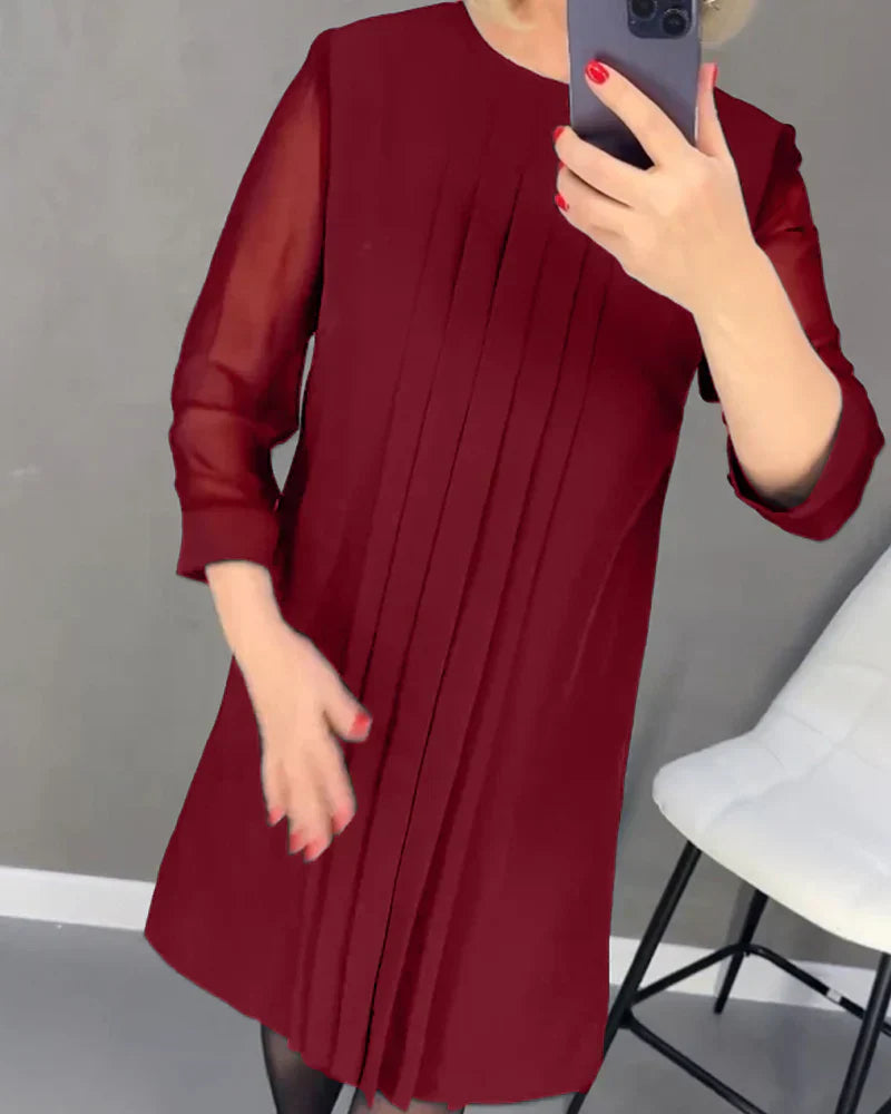 Elize™ | Robe plissée en tissu tricoté