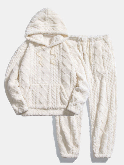 Sweat à capuche et pantalon de jogging en jacquard géométrique
