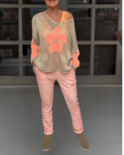 MADOVA – Haut Tricoté à Fleurs