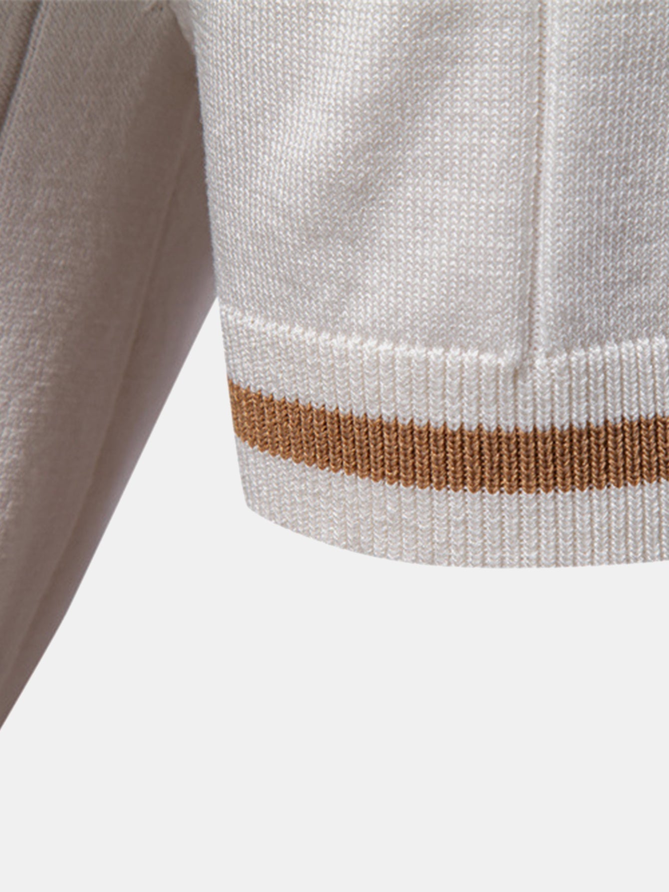 Polo en Maille à Fermeture Éclair avec Liseré Contrastant & Short Chino en Coton