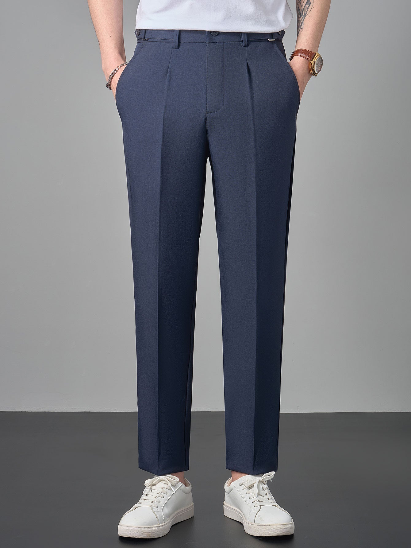 Pantalon Fuselé Élégant à Taille Mi-Haute