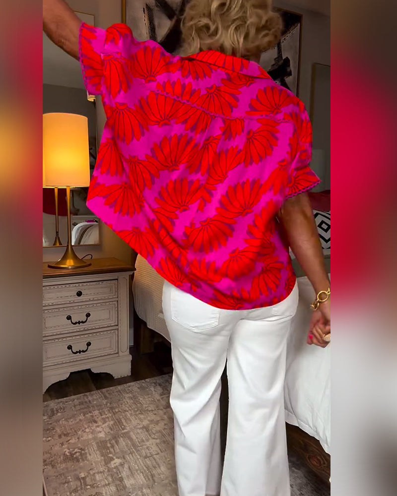 Blouse Mode Col Imprimée