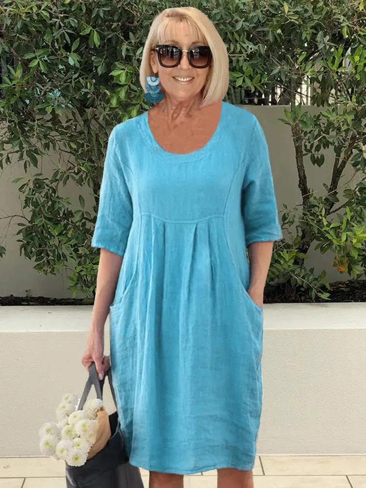 Perrine | Robe Tunique Midi avec Poches