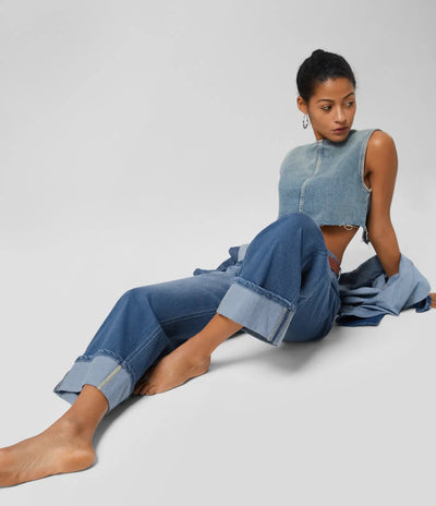 Louise™ | Jean Taille Haute à Revers
