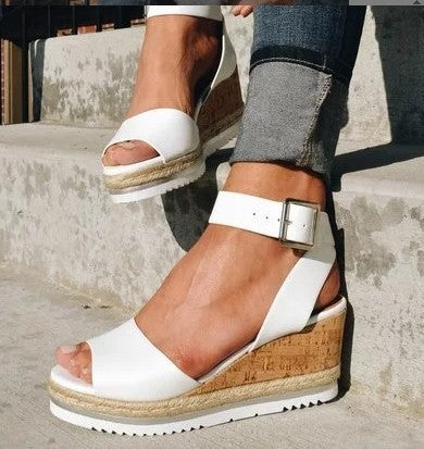 Elza | Sandales boucle pour femme | compensées