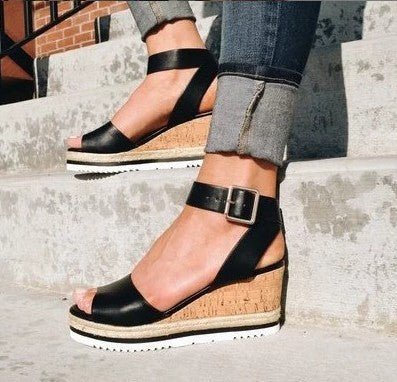 Elza | Sandales boucle pour femme | compensées