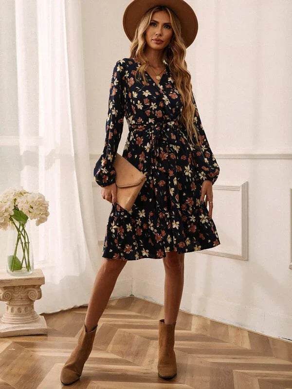 Sophie | Robe Fleurie Manches Longues Pour Femme | Mini