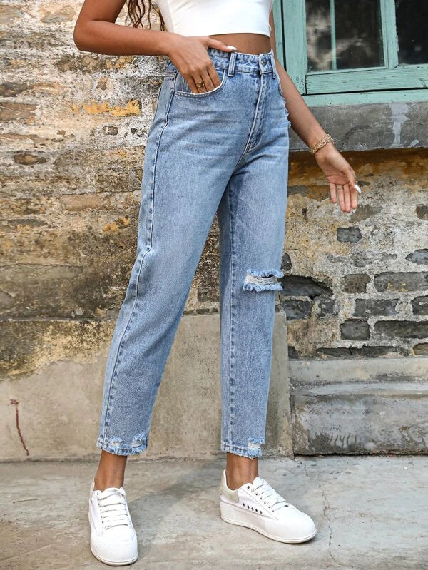 Carla | Pantalon Le Denim Pour Femme | Taille Haute