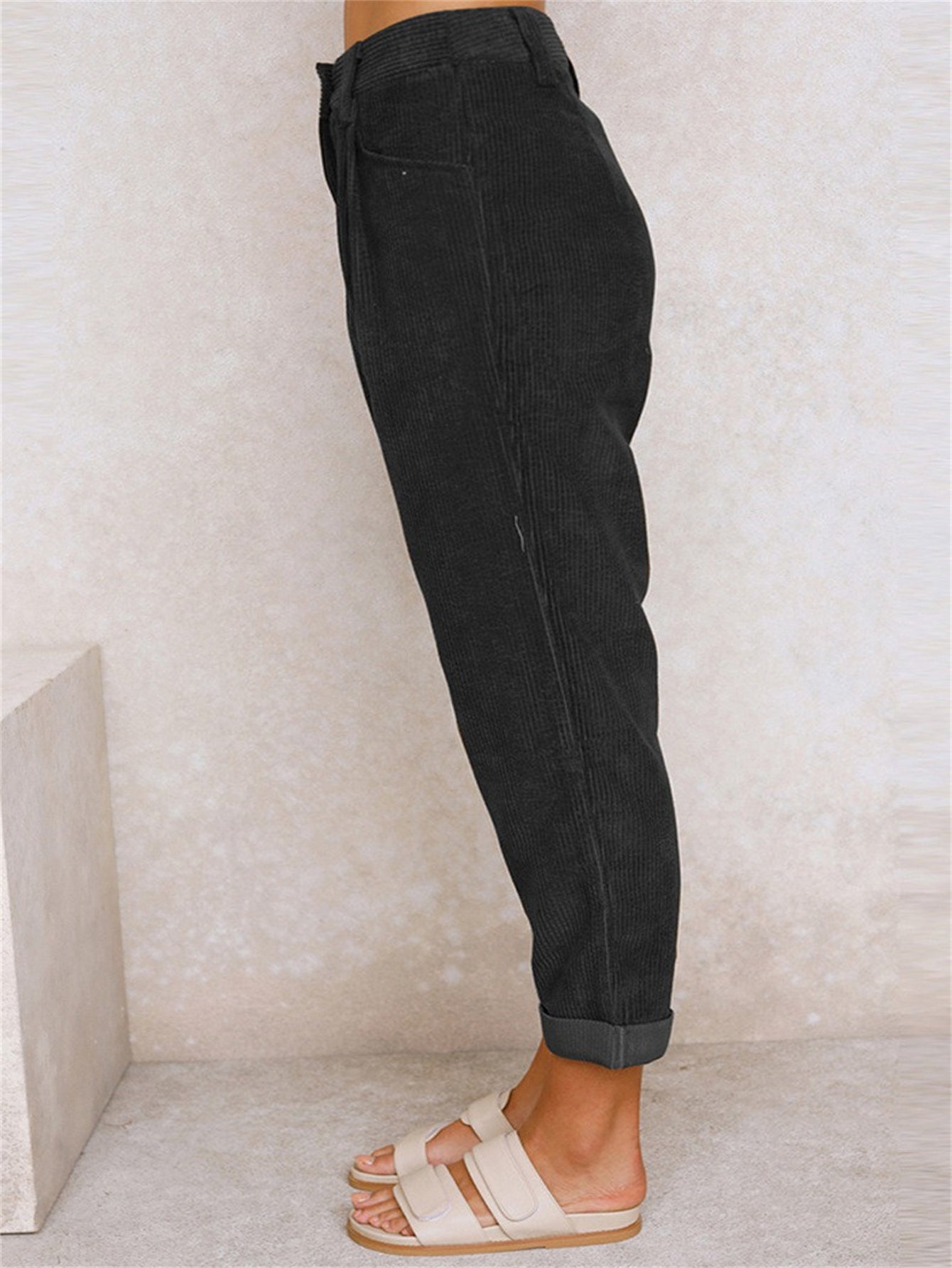Beatrice | Pantalon Court Femme | Velours Côtelé