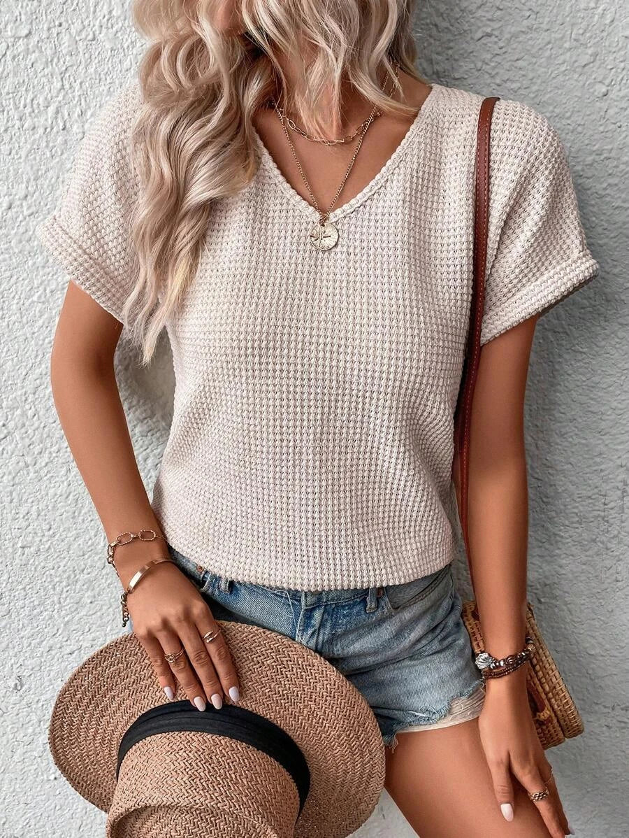 Manon | Top Manches À Poignets Roulés Pour Femme | Simple