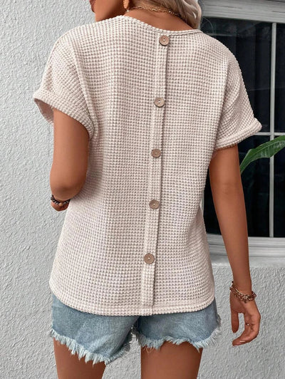 Manon | Top Manches À Poignets Roulés Pour Femme | Simple