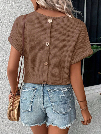 Manon | Top Manches À Poignets Roulés Pour Femme | Simple