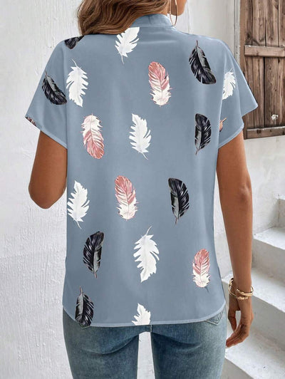 Genevieve | Top Design En Plumes Pour Femme | Manche Courte